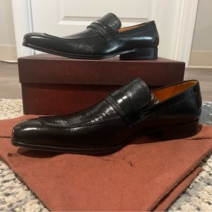 Mezlen black size 12 M, genuine lizard, men’s dress shoe